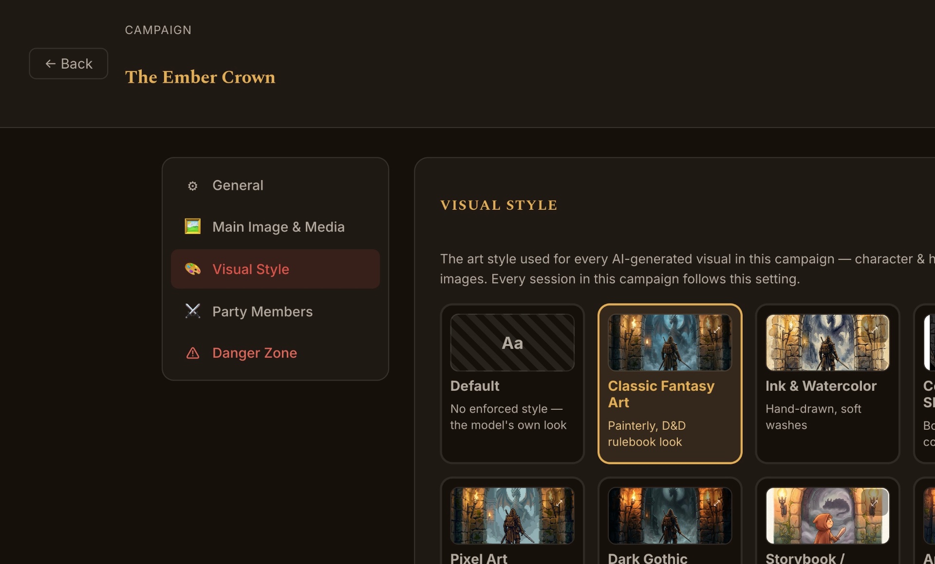 Pick the campaign's look. — Visual style